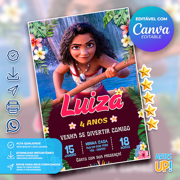 Moana Birthday Invitation 1