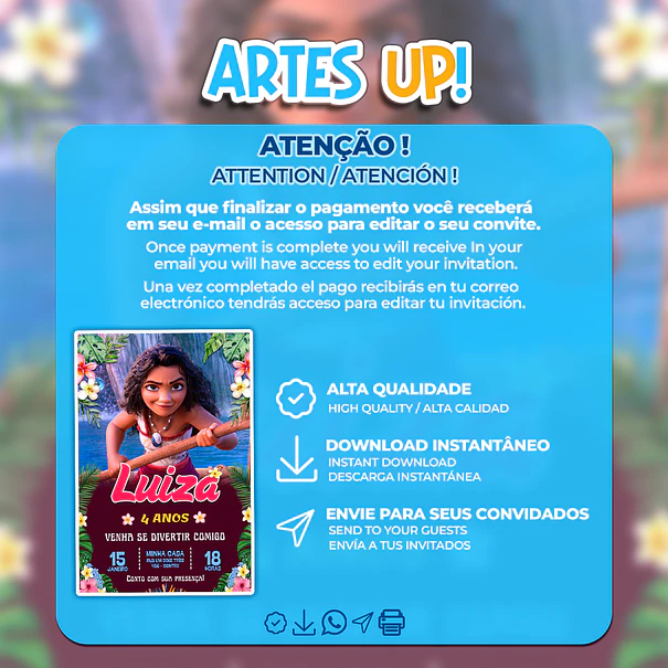 Moana Birthday Invitation 2