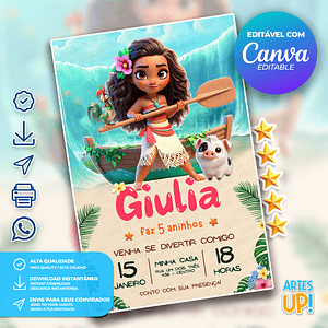 Invitación de cumpleaños de Moana