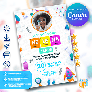 Invitación de cumpleaños de laboratorio con foto