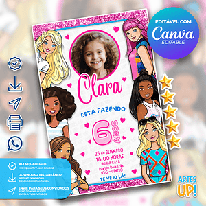 Invitación de cumpleaños de Barbie con foto