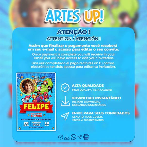 Marvel Super Hero Adventures Birthday Invitation with photo 2