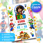 Convite Aniversário Super Mario Bros com foto - Thumbnail 1