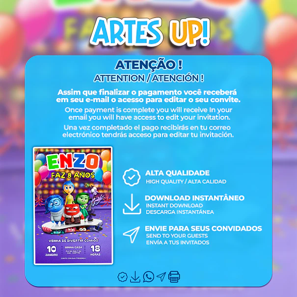 Inside Out Birthday Invitation 2