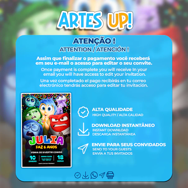 Inside Out Birthday Invitation 2