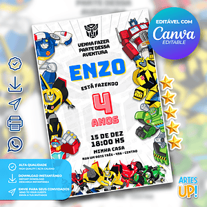 Invitación de cumpleaños de transformadores