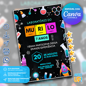 Invitación de cumpleaños de laboratorio