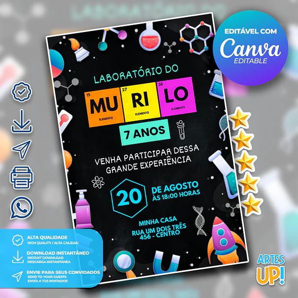 Laboratory Birthday Invitation 1