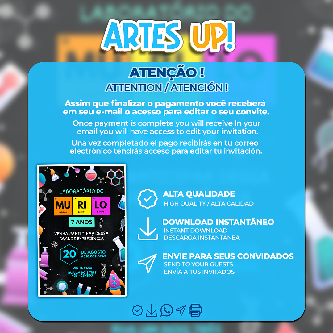 Convite Aniversário Laboratório 2