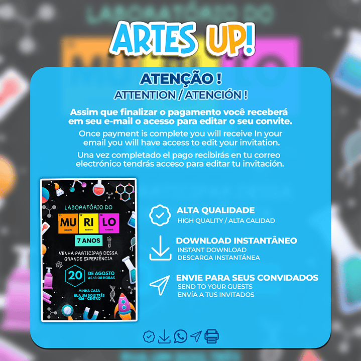 Convite Aniversário Laboratório 2