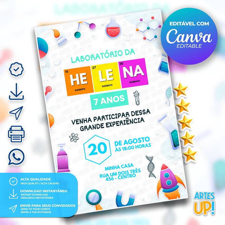 Convite Aniversário Laboratório 1