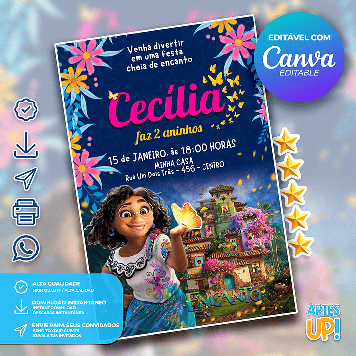 Convite Aniversário Encanto 1