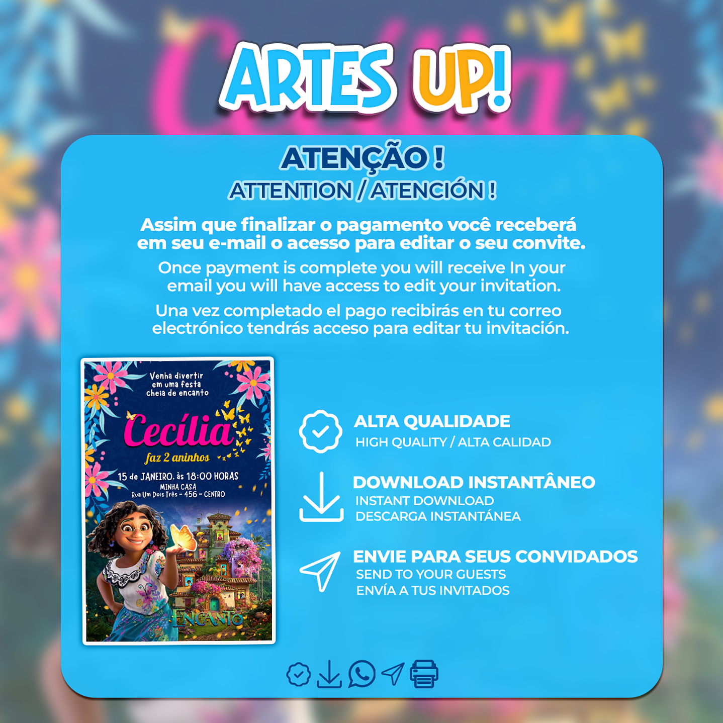 Invitación de cumpleaños Encanto 2