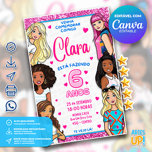 Invitación de cumpleaños de Barbie