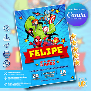 Invitación de cumpleaños de Marvel Super Hero Adventures