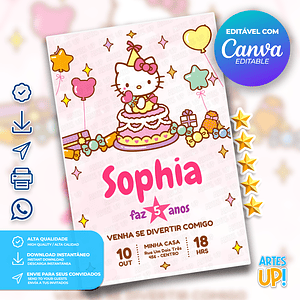 Invitación de cumpleaños de Hello Kitty
