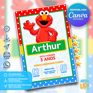 Invitación de cumpleaños de Elmo