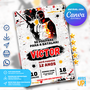PaintBall Birthday Invitation