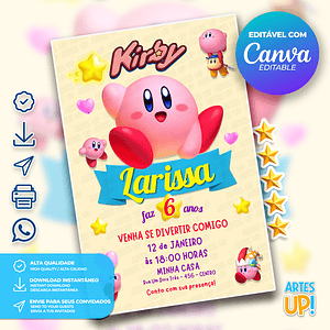 Invitación de cumpleaños de Kirby