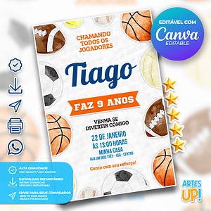 Invitación de cumpleaños deportivo