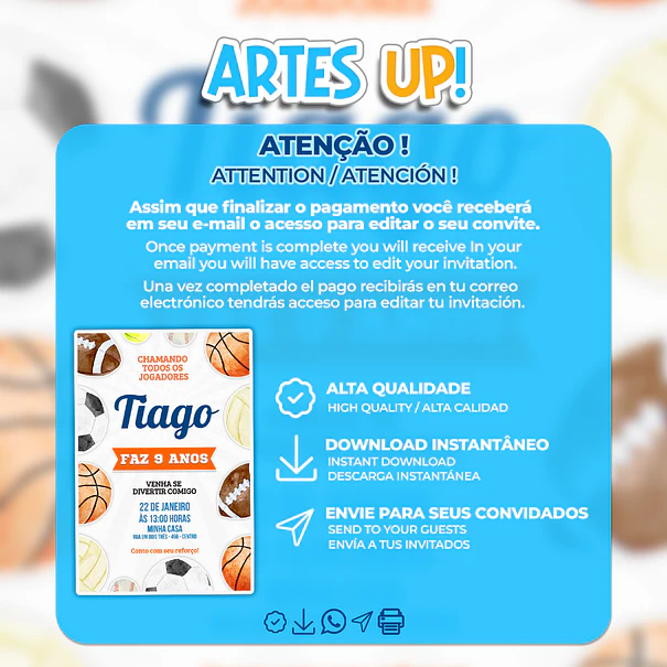 Invitación de cumpleaños deportiva 2
