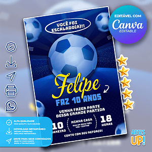 Invitación de cumpleaños de fútbol