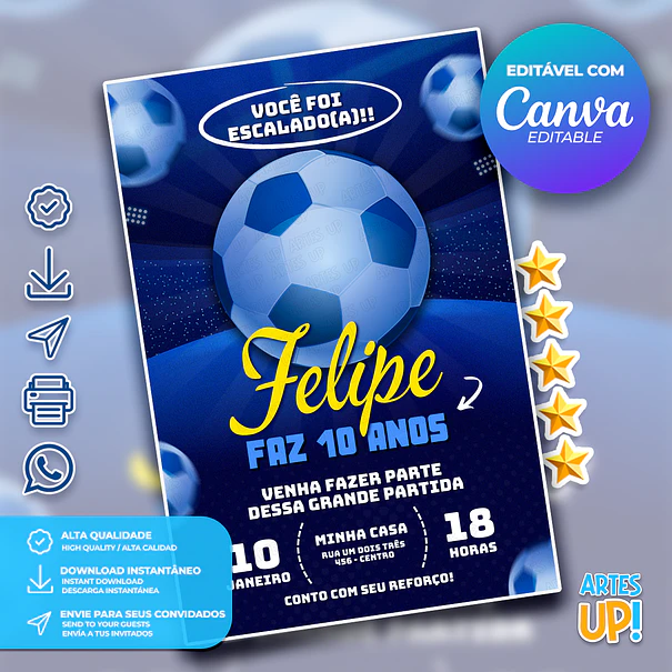 Convite Aniversário Futebol 1