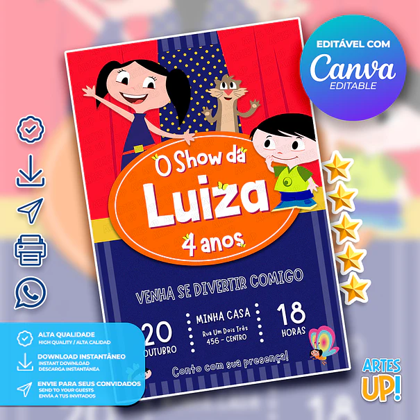 Luna's Birthday Show Invitation 1