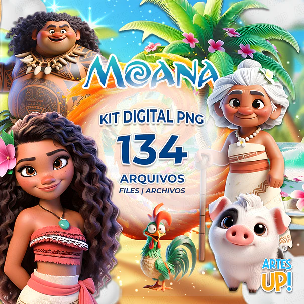 Moana Clipart Digital Kit PNG 1