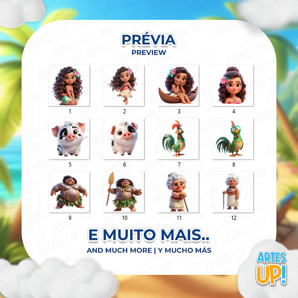 Moana Clipart Digital Kit PNG 2