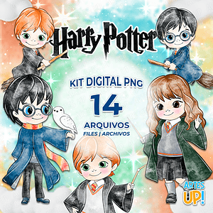 Kit digital de imágenes prediseñadas PNG de acuarela de Harry Potter
