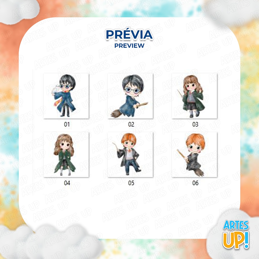 Kit Digital PNG Harry Potter Clipart aquarela 2