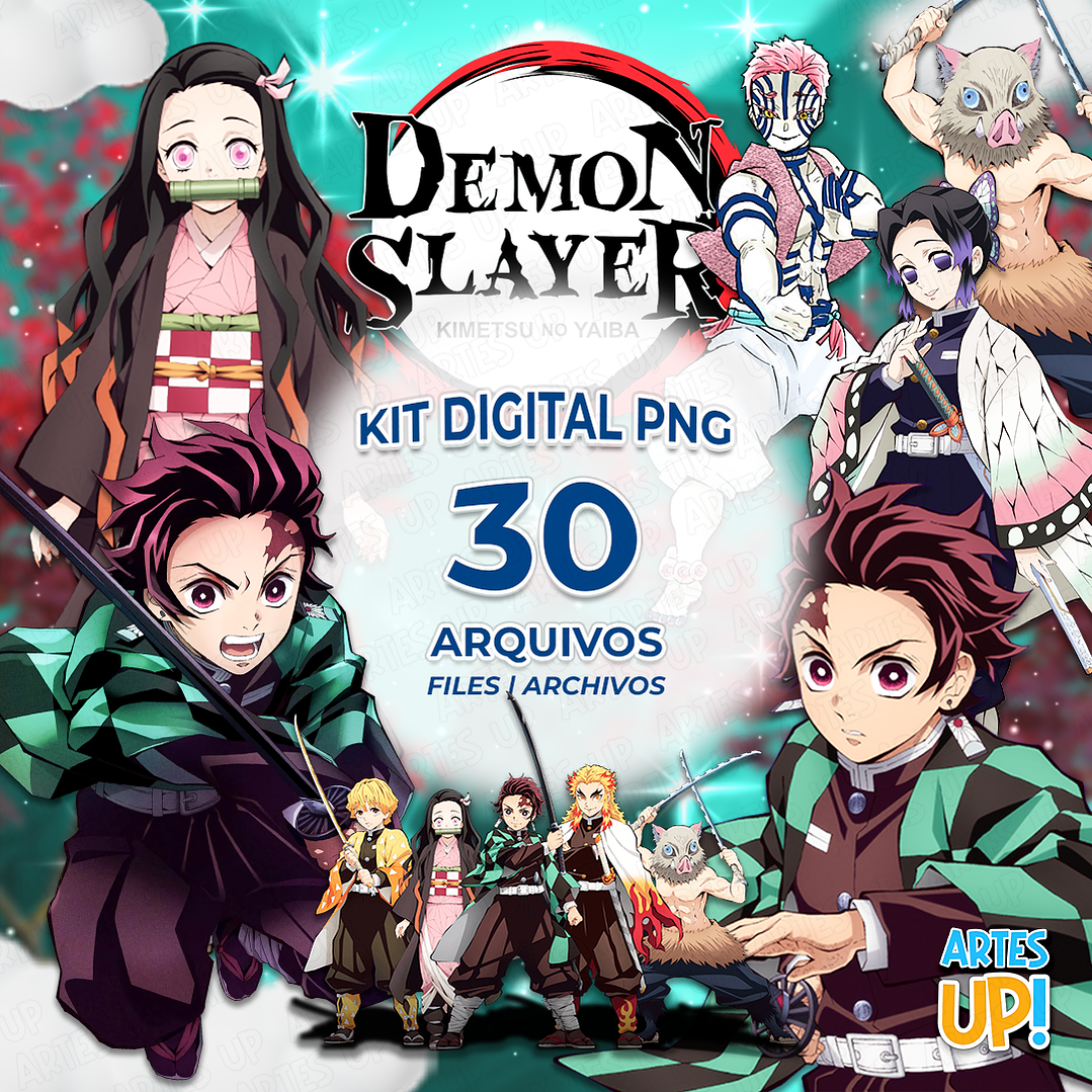 Kit Digital PNG Demon Slayer Clipart 1