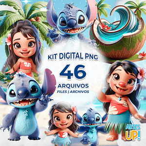 Kit digital PNG Lilo y Stitch Clipart