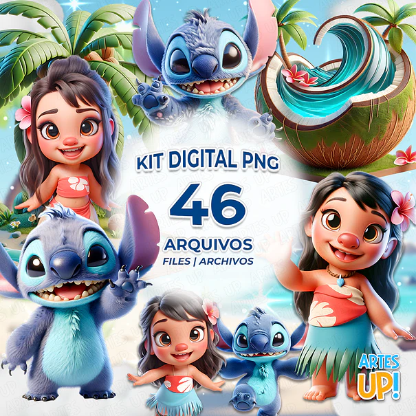 Kit Digital PNG Lilo e Stitch Clipart 1