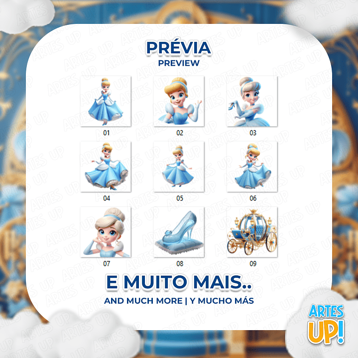 Kit Digital PNG Cinderela Clipart 2