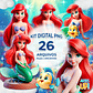 Kit Digital PNG Ariel Pequena Sereia Clipart - Thumbnail 1
