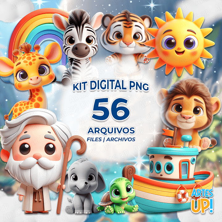 Kit Digital PNG Arca de Noé Clipart 1