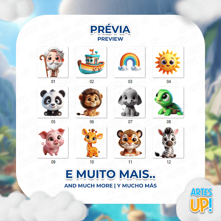 Kit Digital PNG Arca de Noé Clipart 2