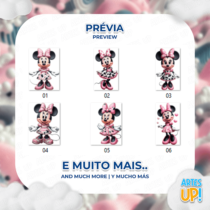 Kit Digital PNG Minnie Mouse Clipart Milk Rosa  2