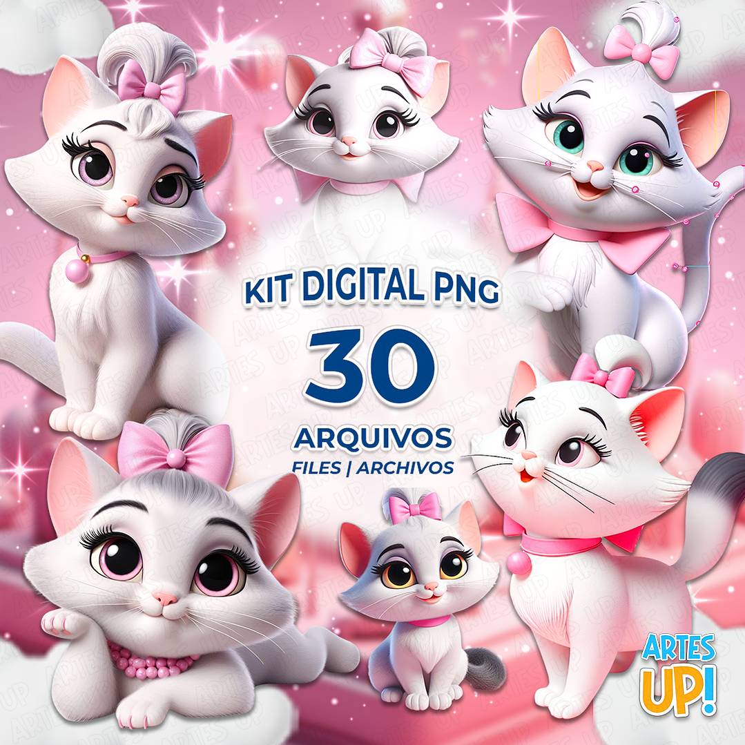 Kit Digital PNG Gatinha Marie Clipart 1
