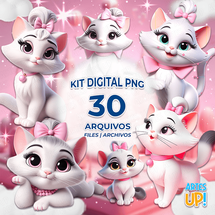 Kit Digital PNG Gatinha Marie Clipart 1