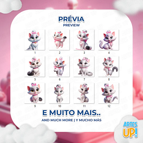 Imagen prediseñada digital PNG de la gatita Marie 2