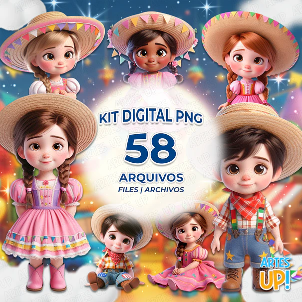 Kit Digital PNG Arraiá Festa Junina Clipart 1