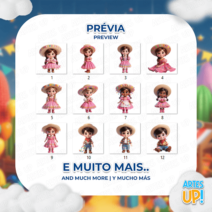 Kit Digital PNG Arraiá Festa Junina Clipart 2