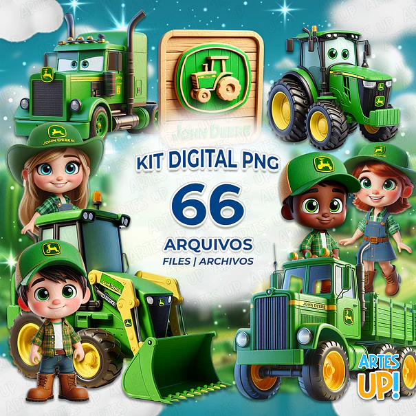 John Deere Tractor Digital Kit PNG Clipart 1