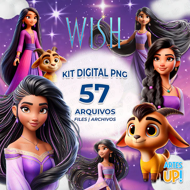 Kit Digital PNG Wish Clipart o Poder dos Desejos  1