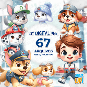 Kit digital PNG Patrulla Canina Acuarela Clipart
