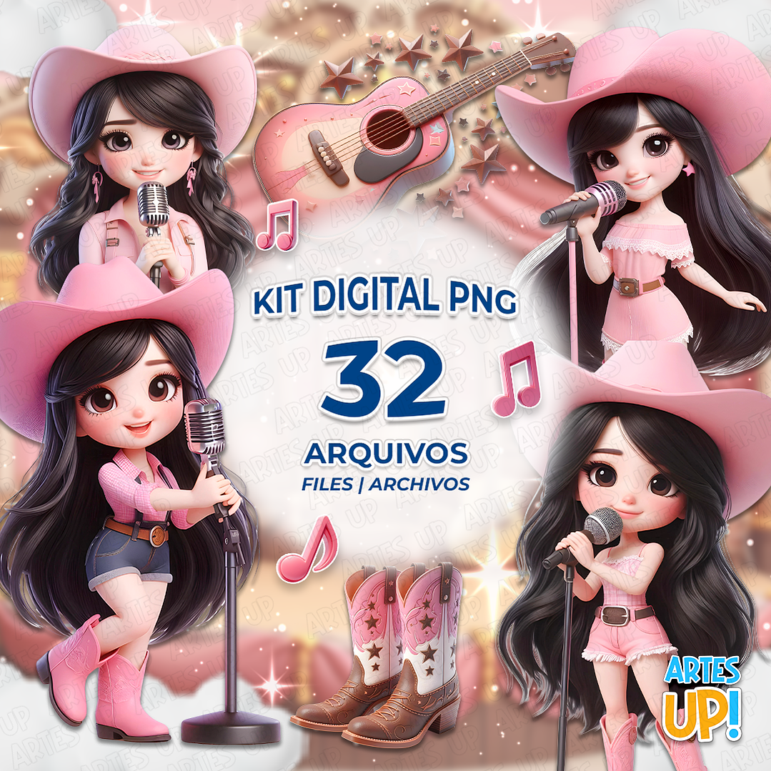 Kit Digital PNG Ana Castela Clipart Boiadeira 1