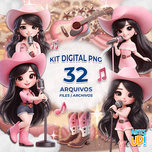 Kit PNG digital de Ana Castela Clipart Cattlewoman